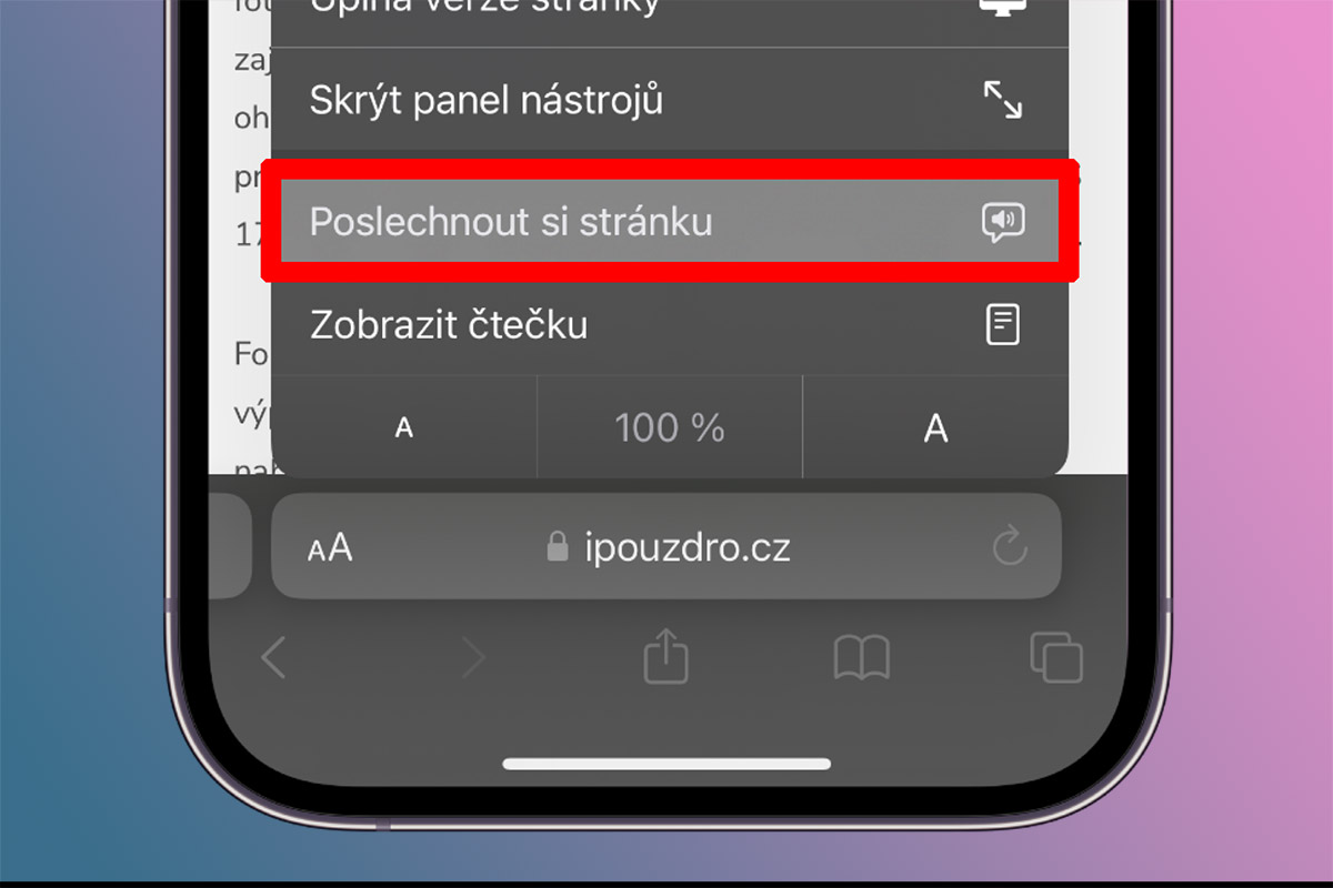 Jak si nechat předčítat text článků v Safari