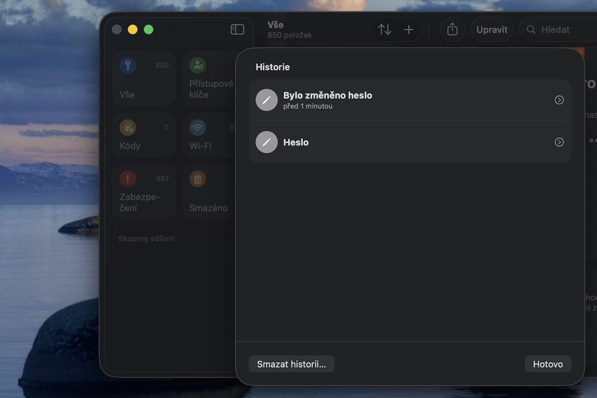 macOS Tahoe přidává historii hesel