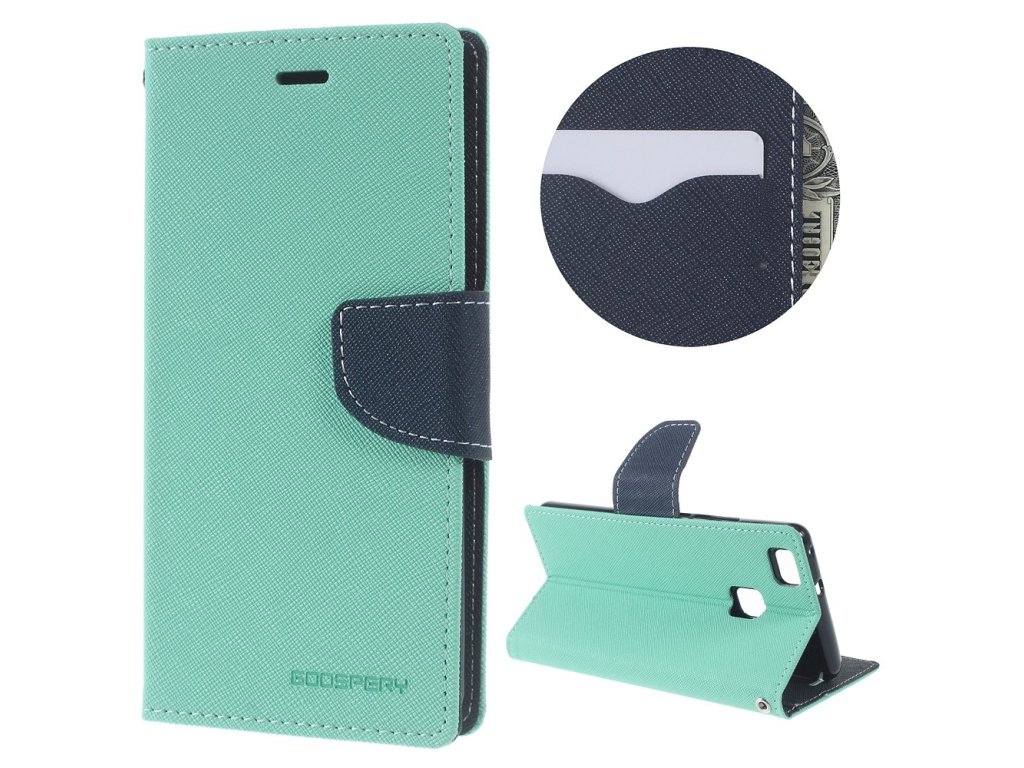 Pouzdro / kryt pro Huawei P9 LITE (2016) - Mercury, Fancy Diary MINT/NAVY
