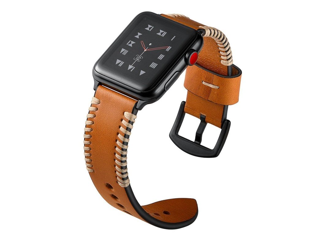 Kožený pásek / řemínek pro Apple Watch 42mm / 44mm - TECH-PROTECT, STROBAND BROWN