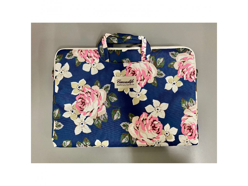Taška pro MacBook Air / Pro 13 - CANVASLIFE, BRIEFCASE NAVY ROSE