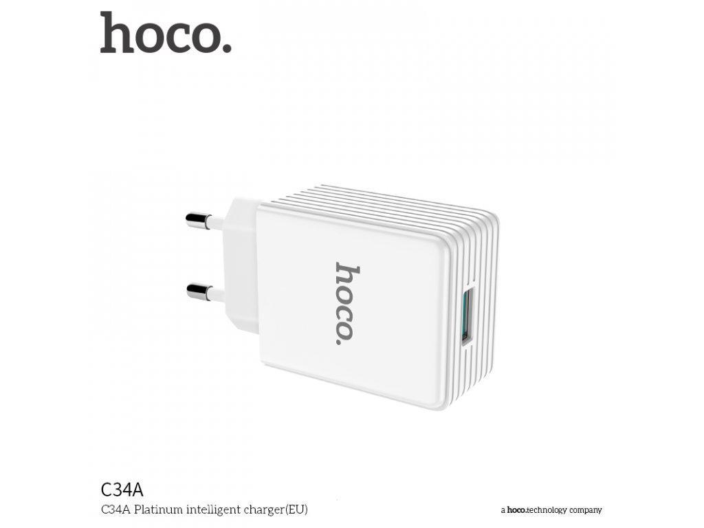 Rychlý nabíjecí AC adaptér pro iPhone a iPad - Hoco, C34A QUALCOMM QUICK CHARGE 3.0 18W