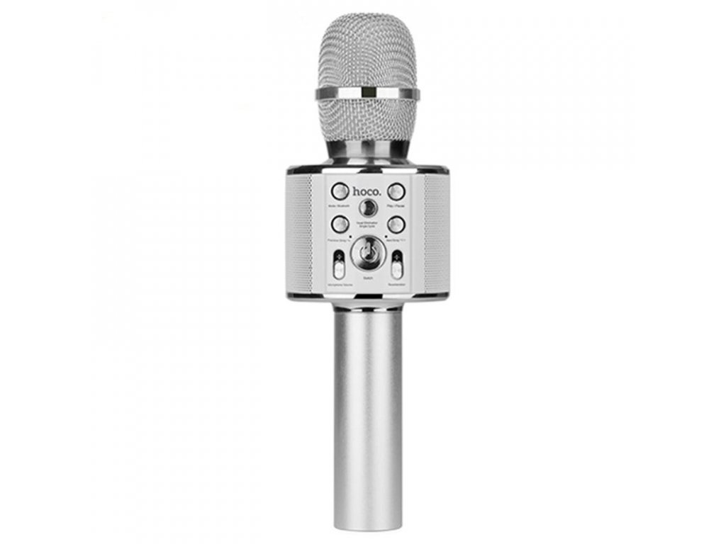 Bezdrátový mikrofon - Hoco, BK3 KARAOKE Silver - iPouzdro.cz