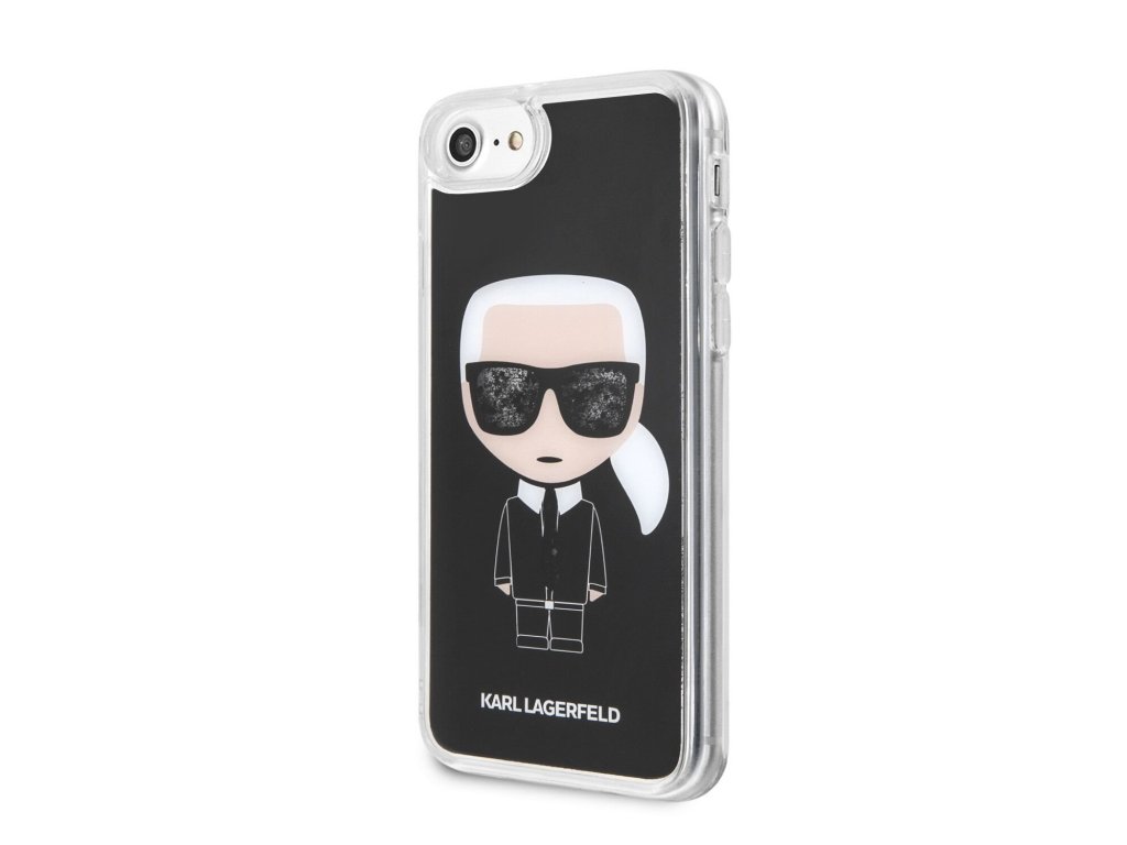 Ochranný kryt pro iPhone 8 / 7 / 6s / 6 / SE (2020/2022) - Karl Lagerfeld,  Iconic Glitter Black - iPouzdro.cz
