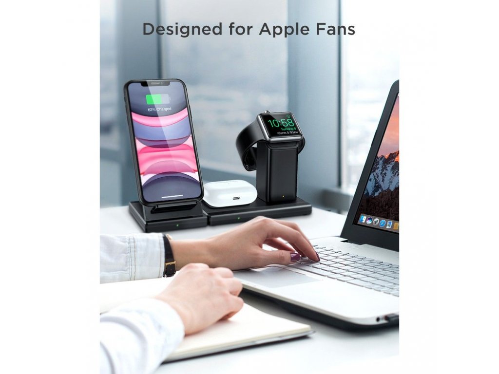 Bezdrátová nabíječka pro iPhone, Apple Watch a AirPods - ESR, 3in1 Wireless  Station - iPouzdro.cz