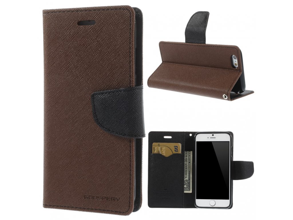 Pouzdro / kryt pro Apple iPhone 6 / 6S - Mercury, Fancy Diary Brown/Black