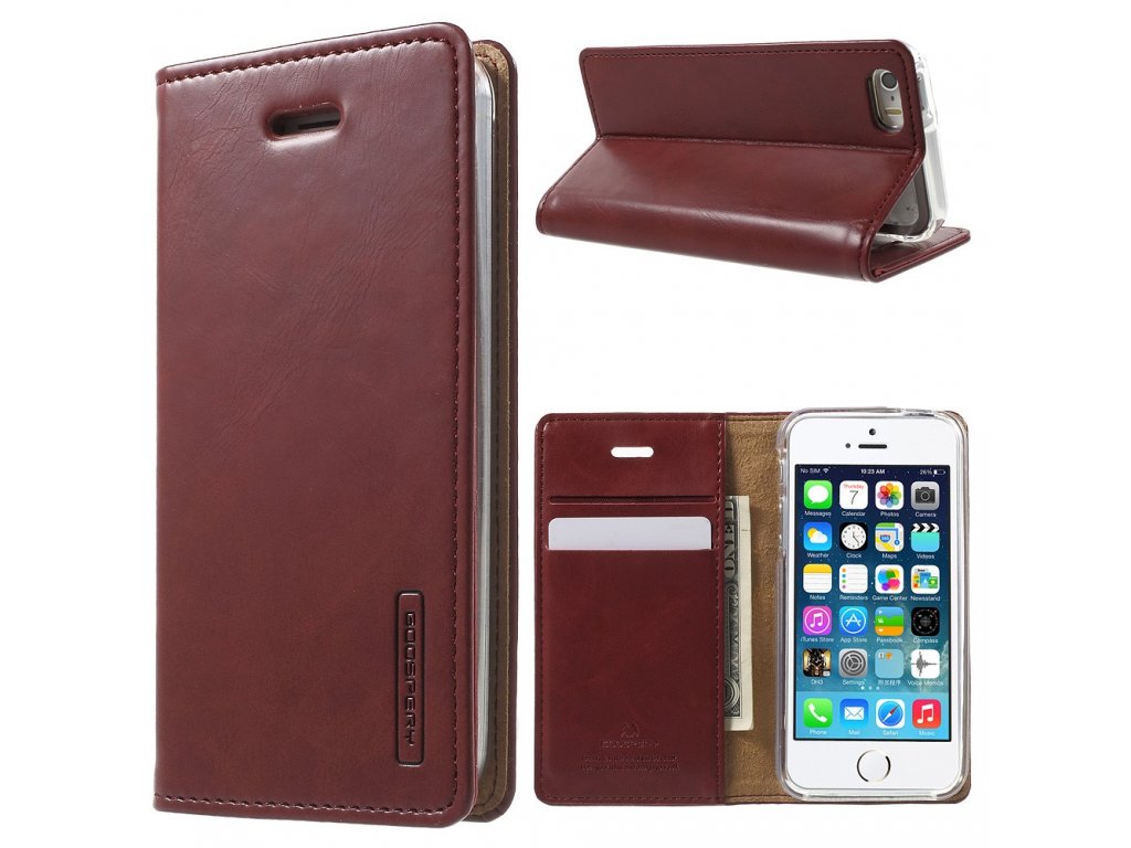 Pouzdro / kryt pro Apple iPhone 5 / 5S / SE - Mercury, Bluemoon Flip Wine