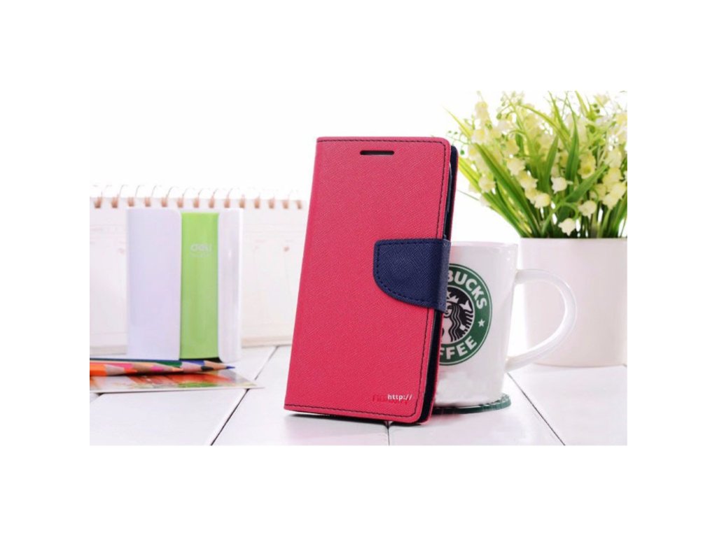 Pouzdro / kryt pro Samsung GALAXY A3 (2016) A310 - Mercury, Fancy Diary Hotpink/Navy