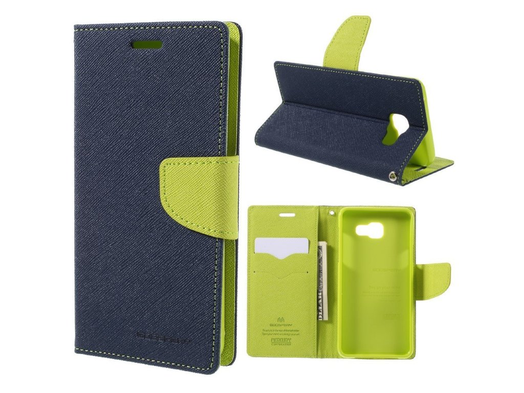 Pouzdro / kryt pro Samsung GALAXY A5 (2016) A510 - Mercury, Fancy Diary Navy/Lime