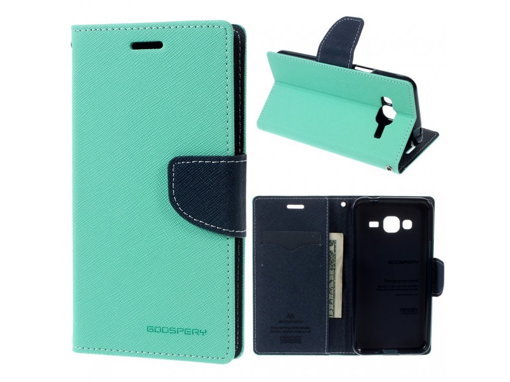 Pouzdro / kryt pro Samsung GALAXY J3 (2016) J3109 - Mercury, Fancy Diary Mint/Navy