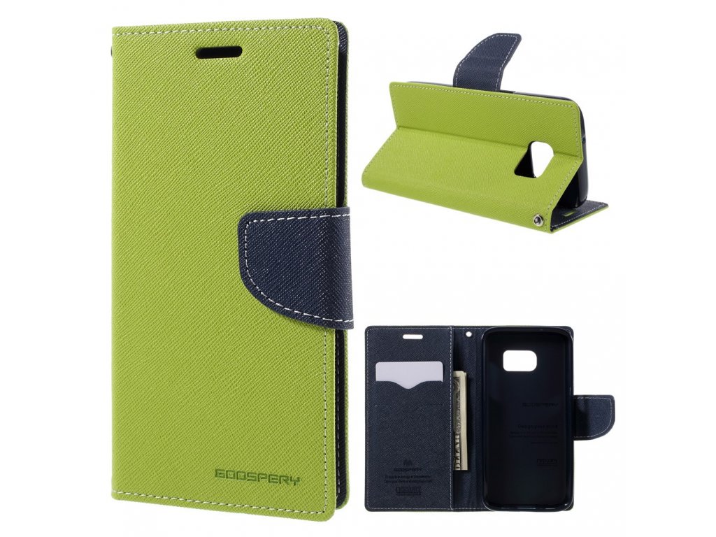 Pouzdro / kryt pro Samsung Galaxy S7 - Mercury, Fancy Diary Lime/Navy