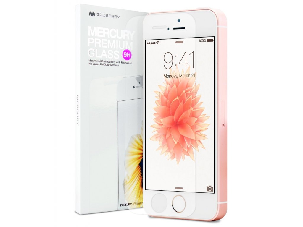Ochranné tvrzené sklo na iPhone 5 / 5S / SE - Mercury, Premium Glass