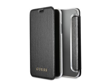Pouzdro / kryt pro iPhone X - Guess, Iridescent Black Book