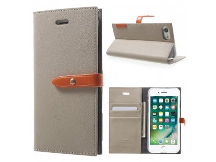 Pouzdro / kryt pro iPhone 7 / 8 - Mercury, Romance Diary GREY/ORANGE