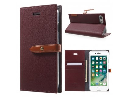 Pouzdro / kryt pro iPhone 7 / 8 - Mercury, Romance Diary WINE/BROWN
