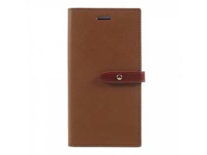 Pouzdro / kryt pro iPhone XS / X - Mercury, Romance Diary BROWN/WINE