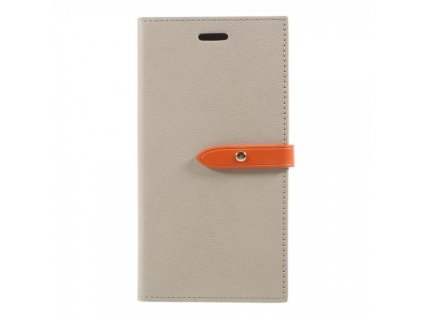 Pouzdro / kryt pro iPhone XS / X - Mercury, Romance Diary GREY/ORANGE