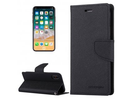 Pouzdro / kryt pro iPhone XS / X - Mercury, Fancy Diary BLACK/BLACK