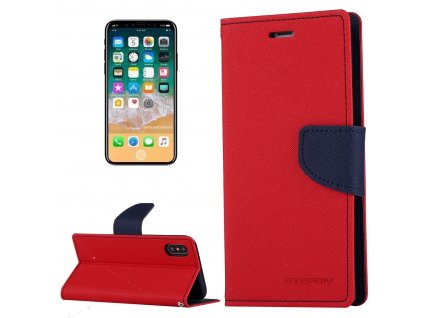 Pouzdro / kryt pro iPhone XS / X - Mercury, Fancy Diary RED/NAVY