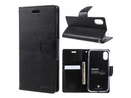 Pouzdro / kryt pro iPhone XS / X - Mercury, Bravo Diary BLACK