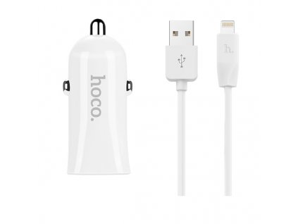 Auto-nabíječka pro iPhone a iPad - HOCO, Z12 Dual 2.4A + kabel Lightning