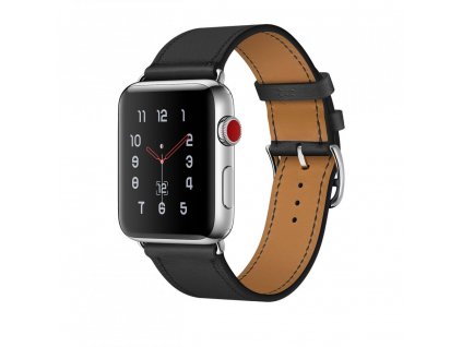 Kožený pásek / řemínek pro Apple Watch 42mm / 44mm - Tech-Protect, Herms Black