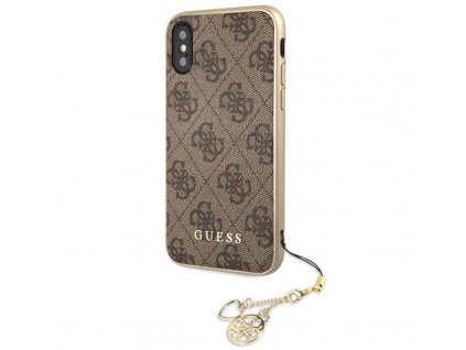 Ochranný kryt pro iPhone XS / X - Guess, Charms 4G Back Brown