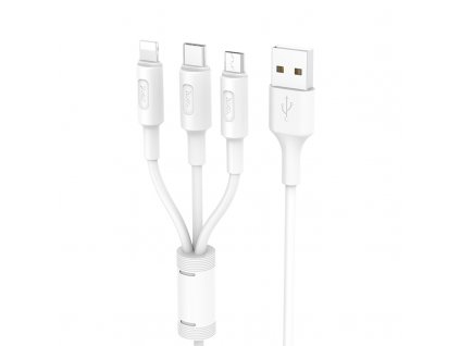 Kabel 3v1 - Hoco, X25 Soarer White (Lightning+Micro+Type-C)