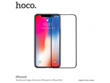 Ochranné tvrzené sklo pro iPhone X / XS / 11 Pro - Hoco, A1 Shatterproof 3D Black