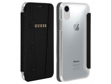 Pouzdro / kryt pro iPhone XR - Guess, Kaia Book Black