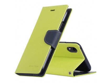 Pouzdro / kryt pro iPhone XR - Mercury, Fancy Diary Lime/Navy