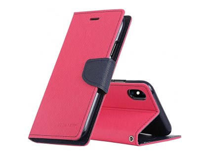 Pouzdro / kryt pro iPhone XS MAX - Mercury, Fancy Diary HotPink/Navy