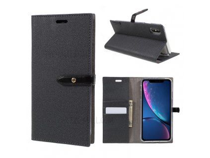 Pouzdro / kryt pro iPhone XS MAX - Mercury, Milano Diary Black/Black