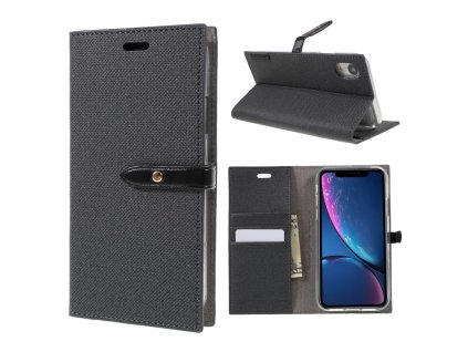 Pouzdro / kryt pro iPhone XR - Mercury, Milano Diary Black/Black