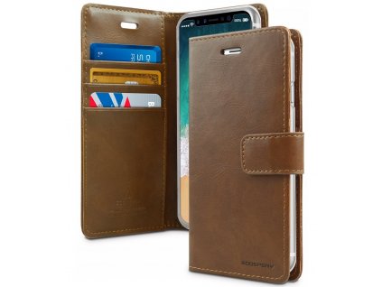 Pouzdro / kryt pro iPhone XS MAX - Mercury, Bluemoon Diary Brown