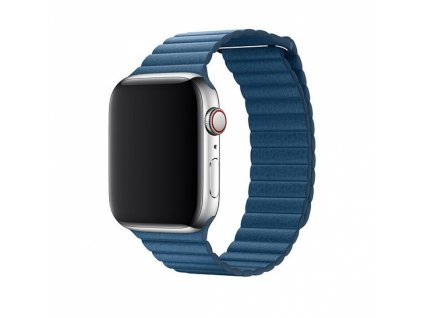 Řemínek pro Apple Watch 38mm / 40mm / 41mm - Devia, LeatherLoop Cape Cod Blue