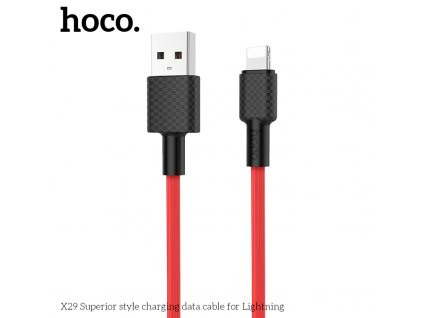 Kabel USB-A/Lightning pro iPhone a iPad - Hoco, X29 Superior Red