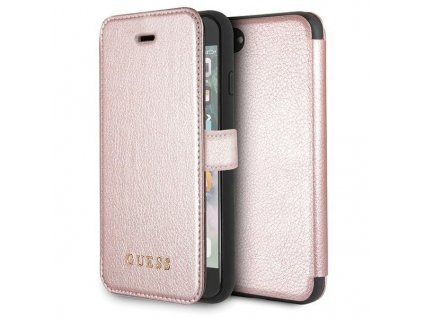 Pouzdro / kryt pro iPhone 8 / 7 / 6s / 6 / SE (2020) - Guess, IriDescent Book RoseGold