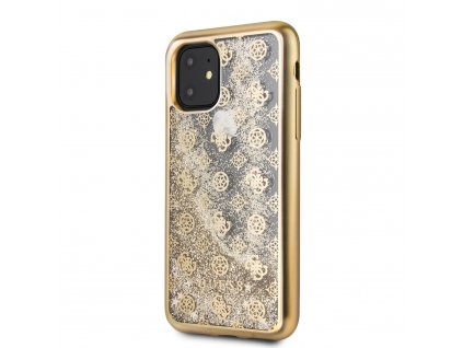 Ochranný kryt na iPhone 11 Pro - Guess, 4G Peony Glitter Gold