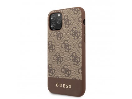 Ochranný kryt na iPhone 11 - Guess, 4G Stripe Brown