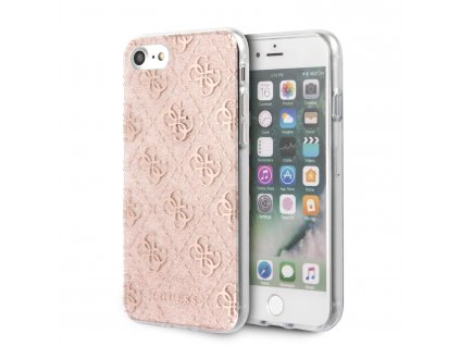 Ochranný kryt pro iPhone 7 / 8 - Guess, Glitter 4G Peony Pink