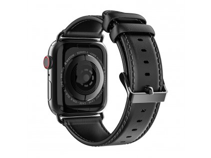 Kožený pásek / řemínek pro Apple Watch 38mm / 40mm / 41mm - DuxDucis, Business Black