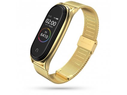 Řemínek pro Xiaomi Mi Band 5 / 6 - Tech-Protect, Milaneseband Gold