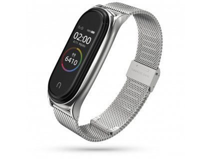 Řemínek pro Xiaomi Mi Band 5 / 6 - Tech-Protect, Milaneseband Silver