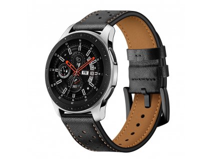 Řemínek pro Samsung Galaxy Watch 45mm - Tech-Protect, Leather Black
