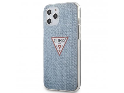 Ochranný kryt pro iPhone 12 Pro MAX - Guess, Denim Triangle Blue