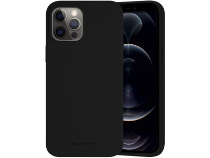 Ochranný kryt pro iPhone 12 Pro MAX - Mercury, Silicone Black