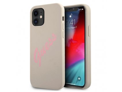 Ochranný kryt pro iPhone 12 mini - Guess, Vintage Silicone Gray