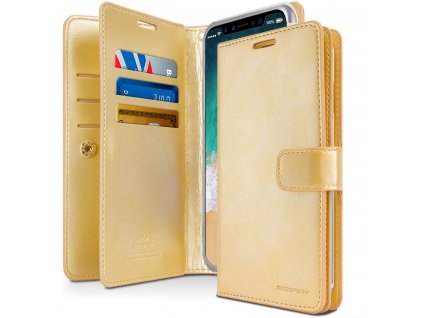 Knížkové pouzdro na iPhone 12 mini - Mercury, Mansoor Diary Gold