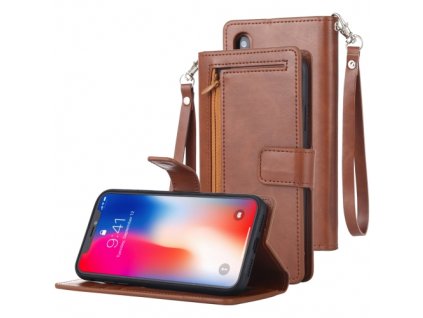 Knížkové pouzdro na iPhone XR - Mercury, Detachable Diary Brown